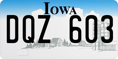 IA license plate DQZ603