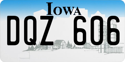 IA license plate DQZ606
