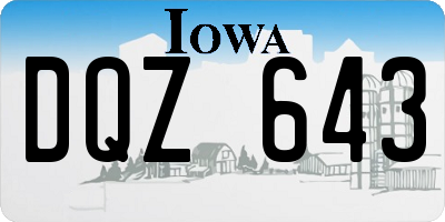IA license plate DQZ643