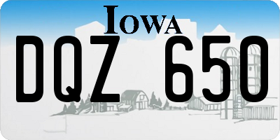 IA license plate DQZ650