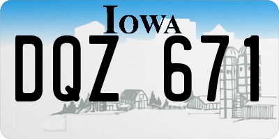 IA license plate DQZ671