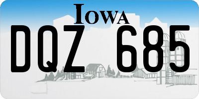 IA license plate DQZ685