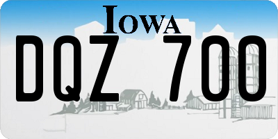 IA license plate DQZ700