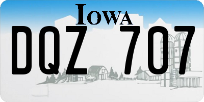 IA license plate DQZ707