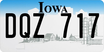 IA license plate DQZ717