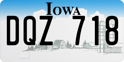 IA license plate DQZ718