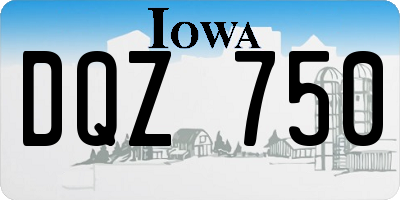 IA license plate DQZ750