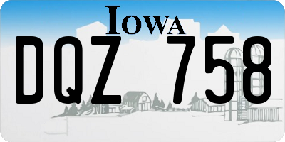 IA license plate DQZ758