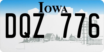 IA license plate DQZ776