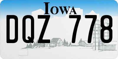 IA license plate DQZ778