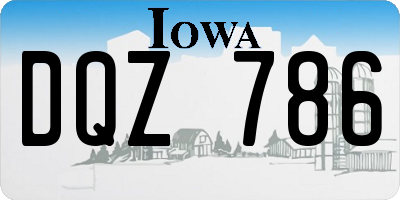 IA license plate DQZ786