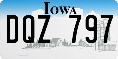 IA license plate DQZ797