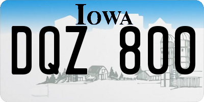IA license plate DQZ800