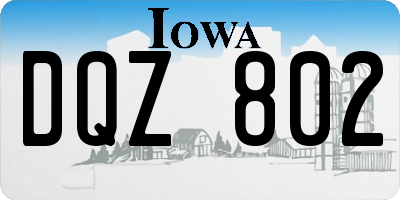 IA license plate DQZ802