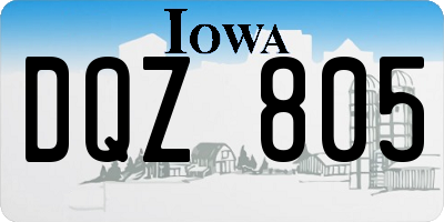 IA license plate DQZ805
