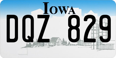 IA license plate DQZ829