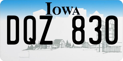 IA license plate DQZ830