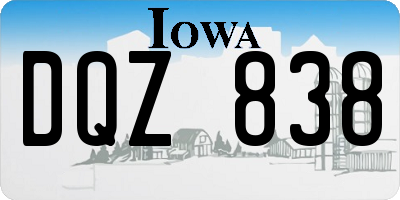 IA license plate DQZ838