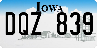 IA license plate DQZ839