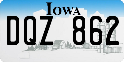 IA license plate DQZ862