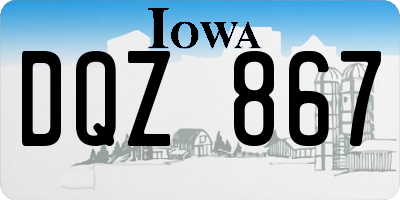 IA license plate DQZ867