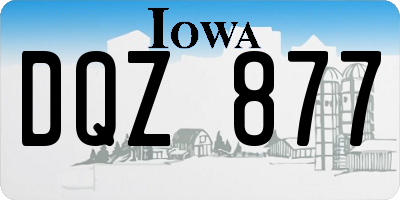 IA license plate DQZ877