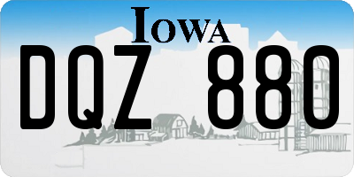 IA license plate DQZ880
