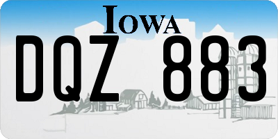 IA license plate DQZ883