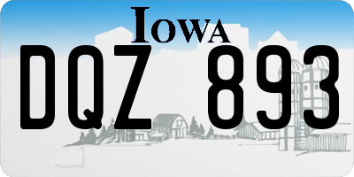 IA license plate DQZ893