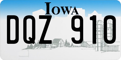 IA license plate DQZ910