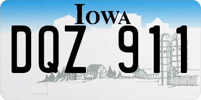 IA license plate DQZ911