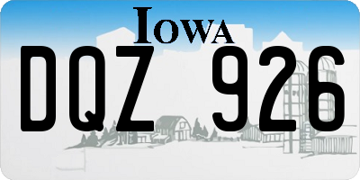 IA license plate DQZ926