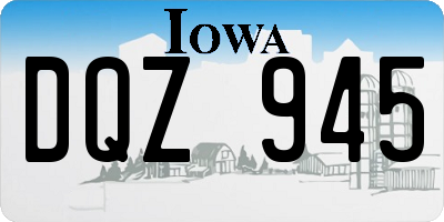 IA license plate DQZ945
