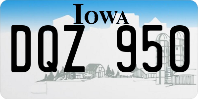 IA license plate DQZ950