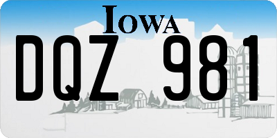 IA license plate DQZ981
