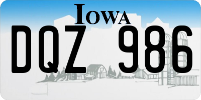 IA license plate DQZ986