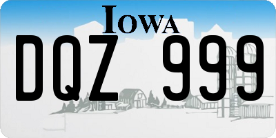 IA license plate DQZ999