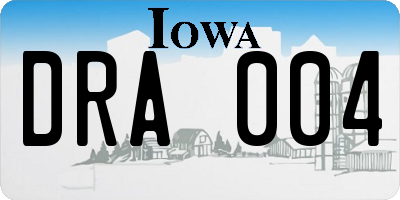 IA license plate DRA004