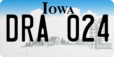 IA license plate DRA024