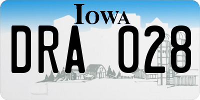 IA license plate DRA028