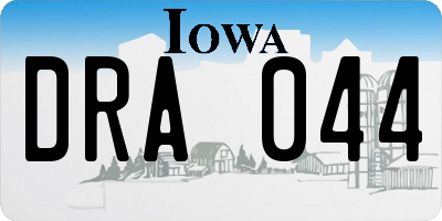 IA license plate DRA044
