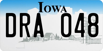 IA license plate DRA048