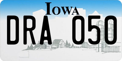 IA license plate DRA050