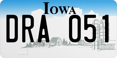 IA license plate DRA051
