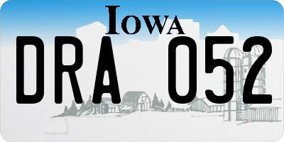 IA license plate DRA052