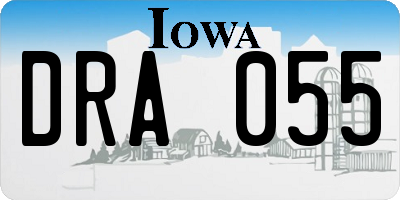 IA license plate DRA055