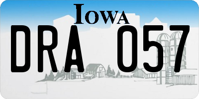 IA license plate DRA057