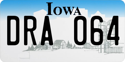 IA license plate DRA064
