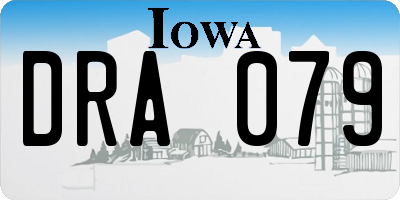 IA license plate DRA079