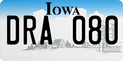 IA license plate DRA080